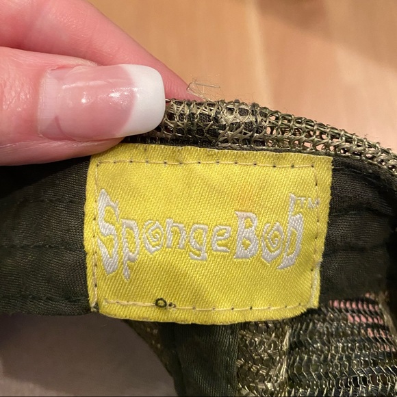 Sponge Bob Square Pants Vintage Hat w Camouflage Mesh Adjustable Baseball Hat - Picture 11 of 11